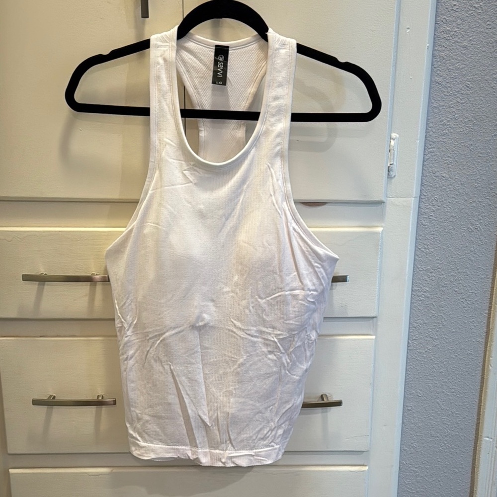 White Racerback Tank Top - Picture 6 of 6